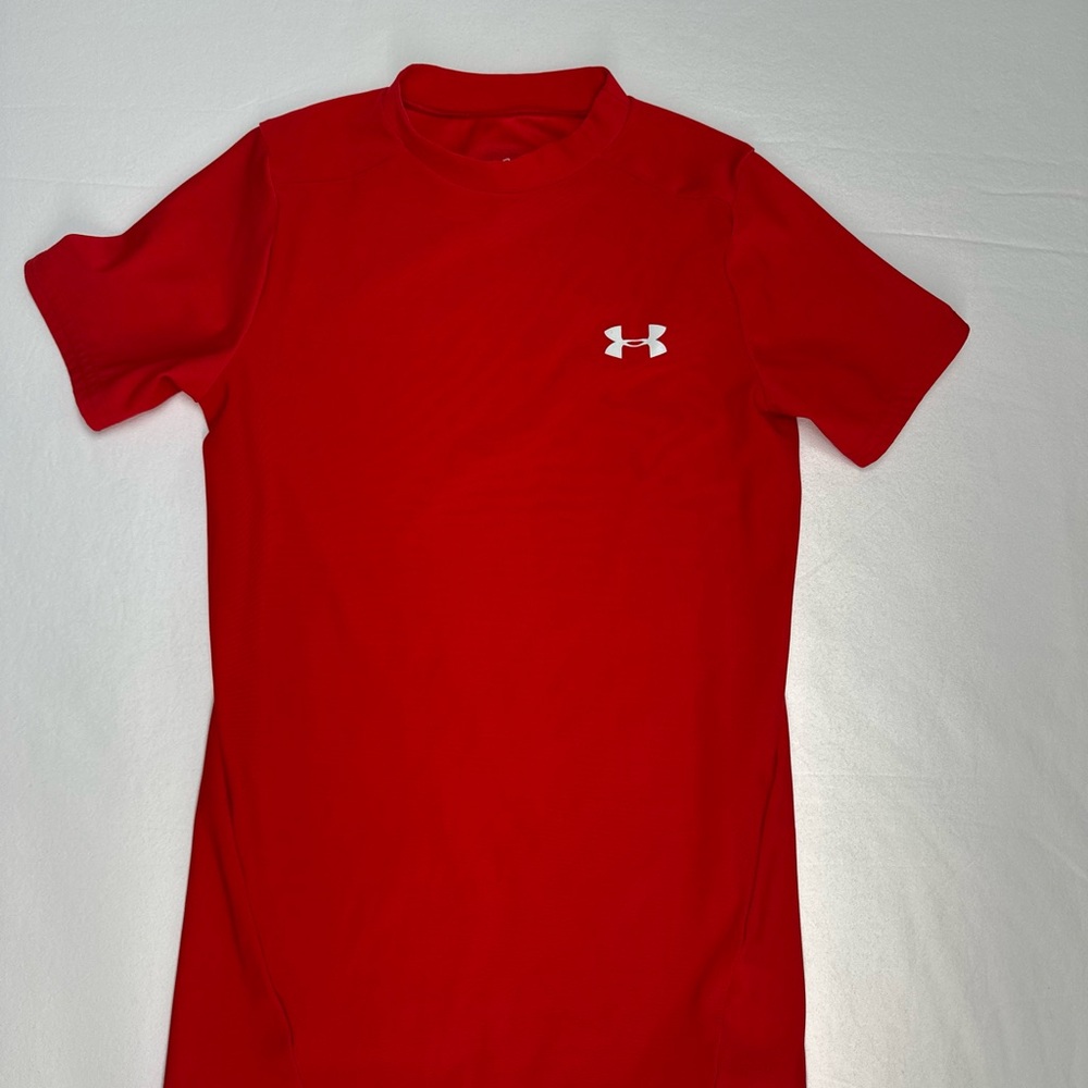 Under Armour Bold Red Tee with White Logo